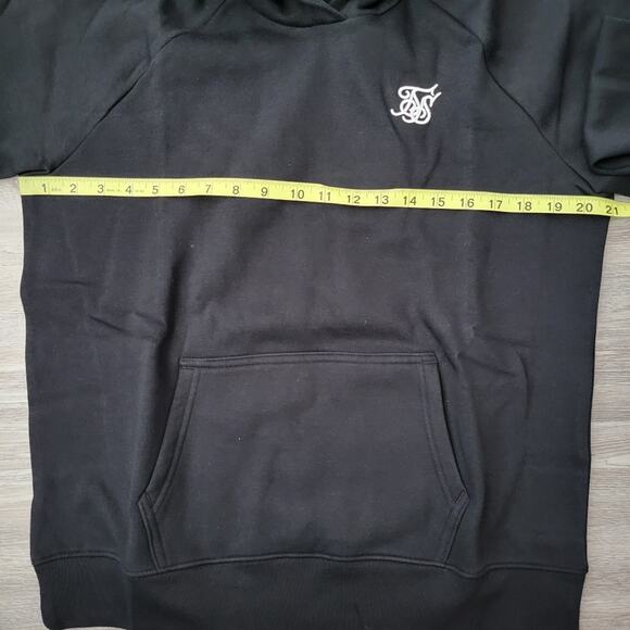 SikSilk youth overhead hoodie in black Size 15 - Picture 8 of 14
